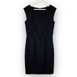 Ellen Tracy Black Dress Sleeveless Square Neck Sheath Women’s Size 4